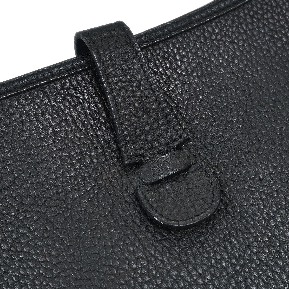 Hermes Black Taurillon Clemence Evelyne 3 GM Shoulder Bag