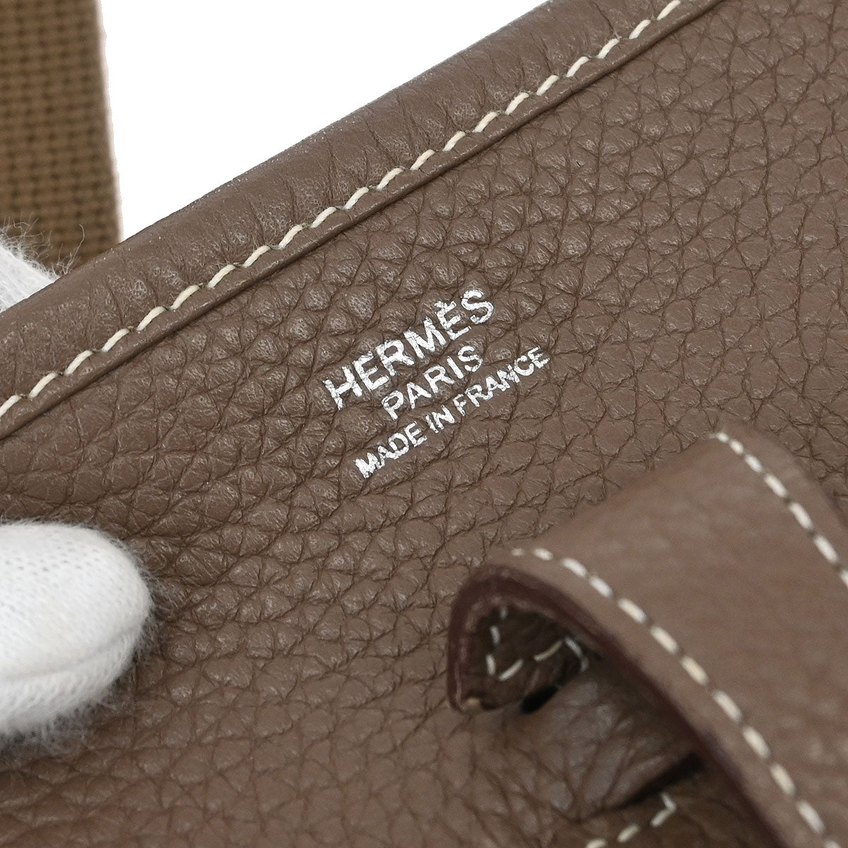 Hermes Etoupe Taurillon Clemence Evelyne 3 29 PM Shoulder Bag