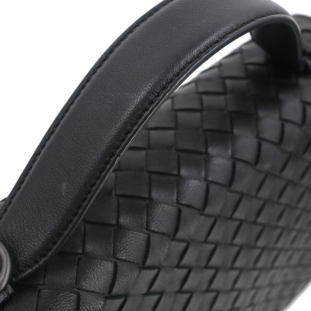 Bottega Veneta Black Lambskin Intrecciato 2way Shoulder Handbag