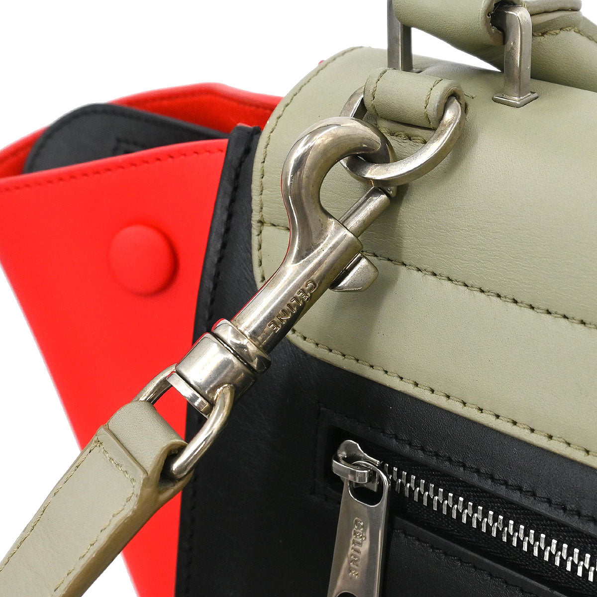 Celine Tricolor Trapeze 2way Shoulder Handbag