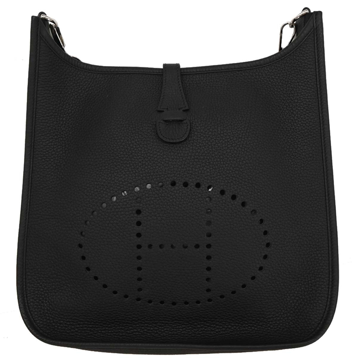 Hermes Black Taurillon Clemence Evelyne 3 29 PM Shoulder Bag