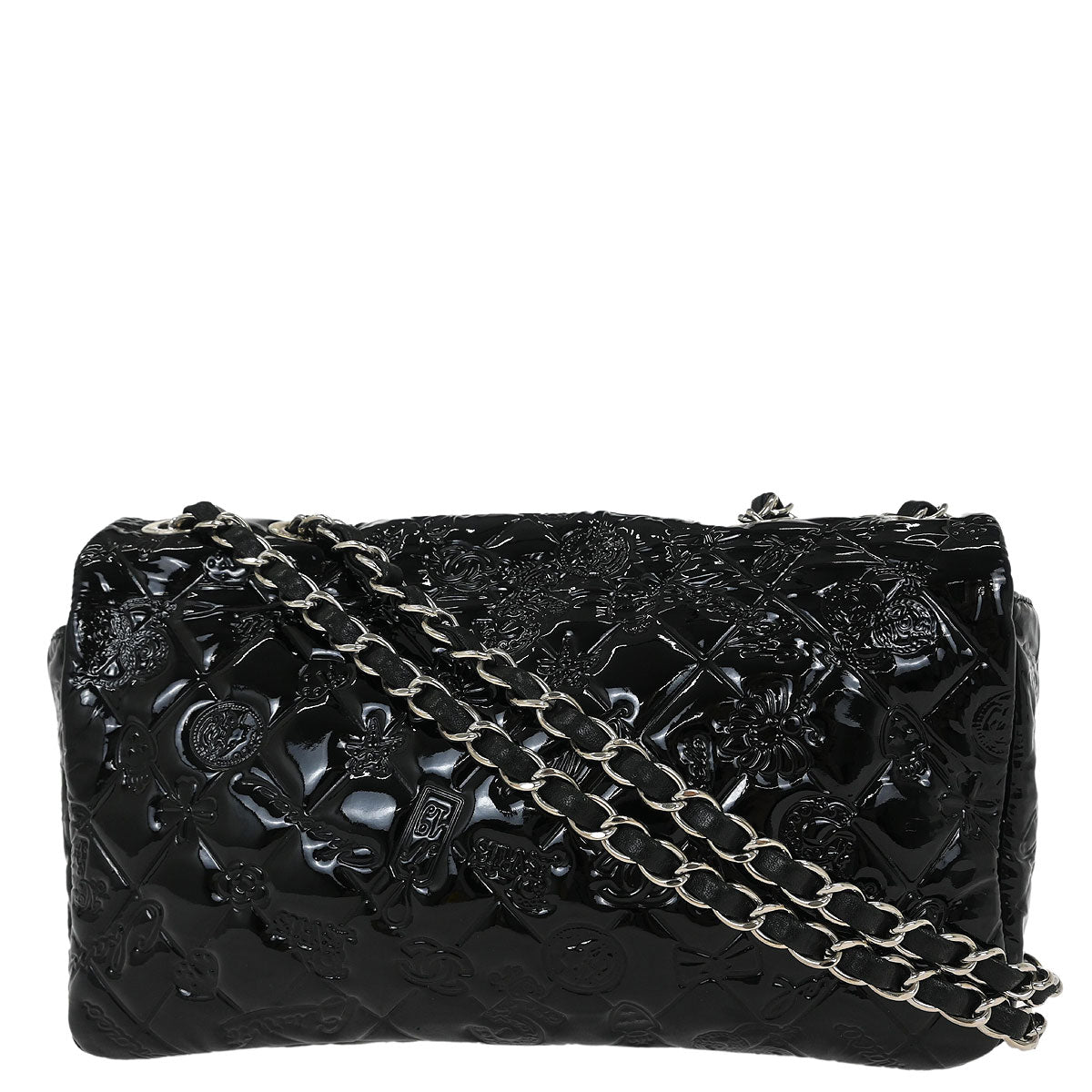 Chanel 2010-2011 Black Patent leather Lucky Symbols Flap Bag