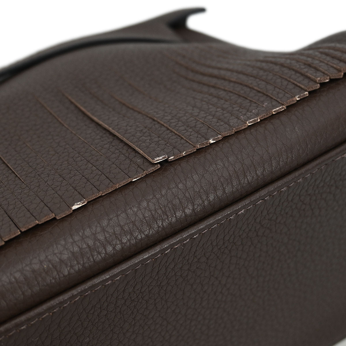 Hermes Ebene Taurillon Clemence Shoulder Kelly Handbag