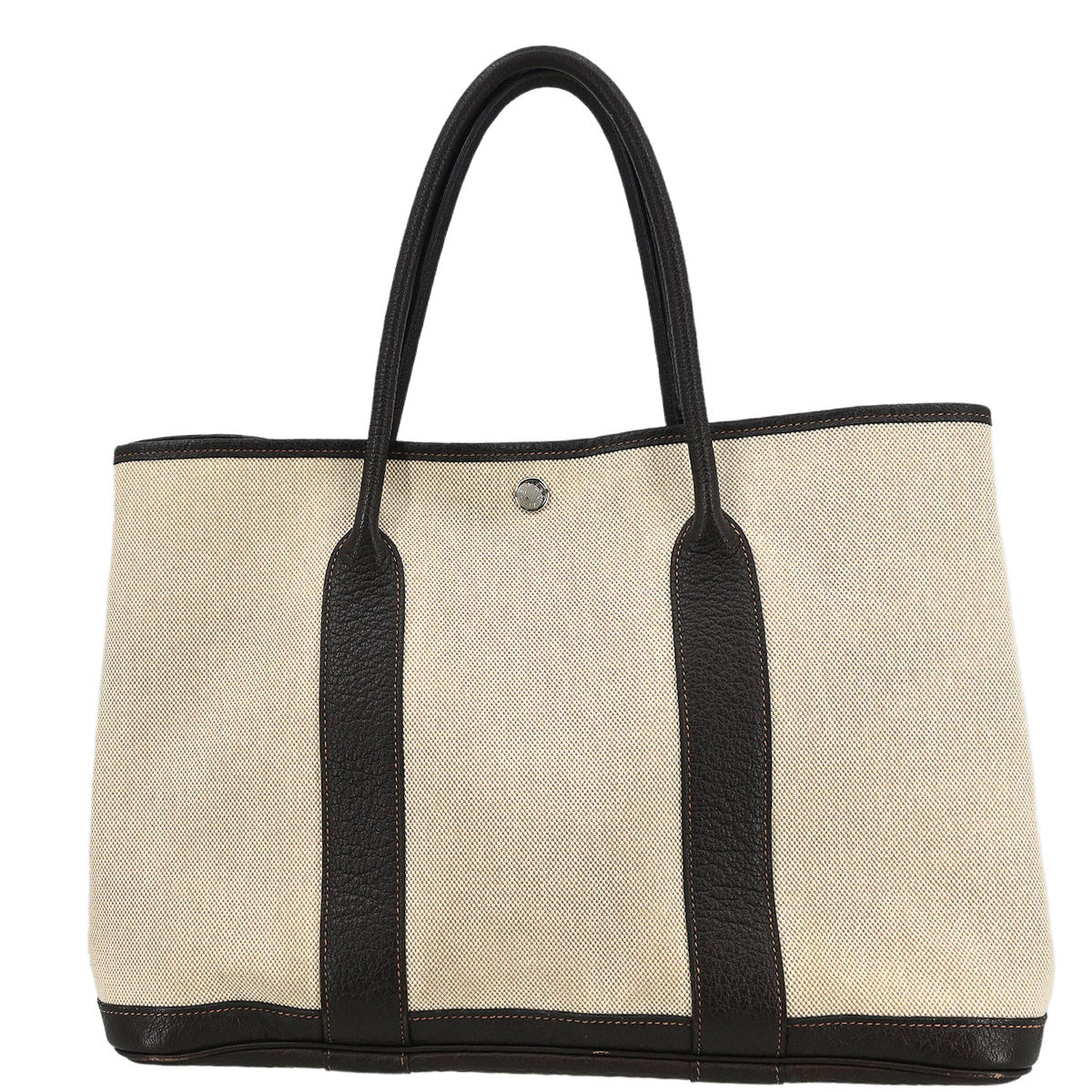 Hermes Beige Toile H Buffalo Garden Party 36 PM Tote Bag