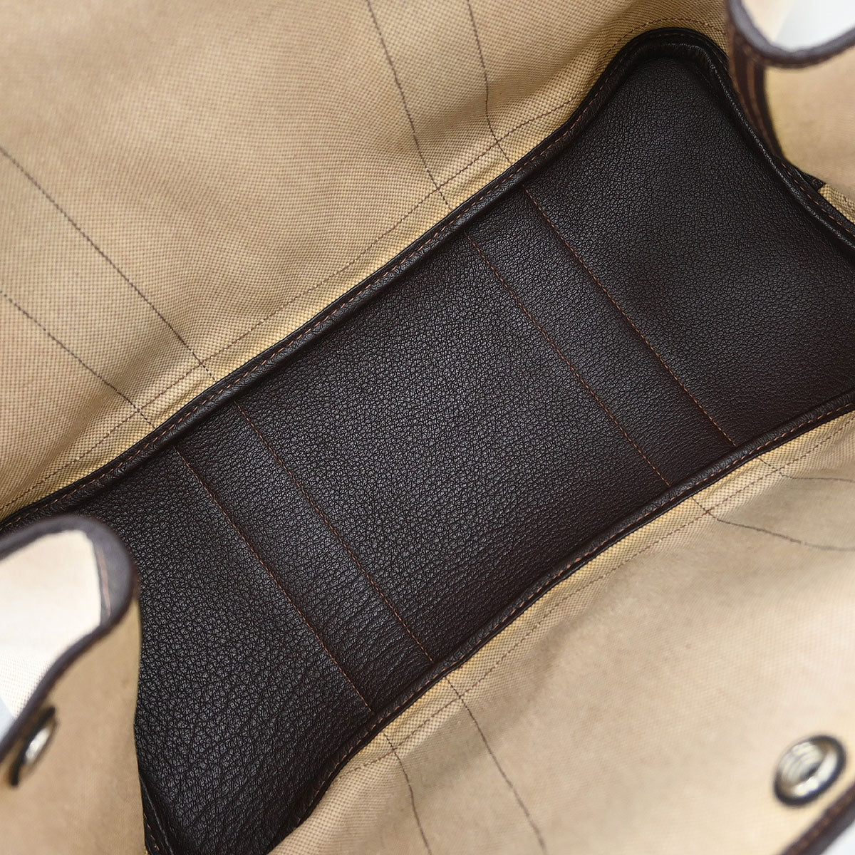 Hermes Beige Toile H Buffalo Garden Party 36 PM Tote Bag