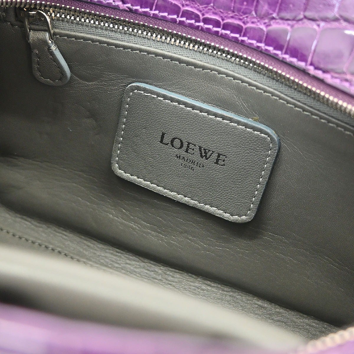 Loewe * Purple Crocodile Amazona 23 Handbag