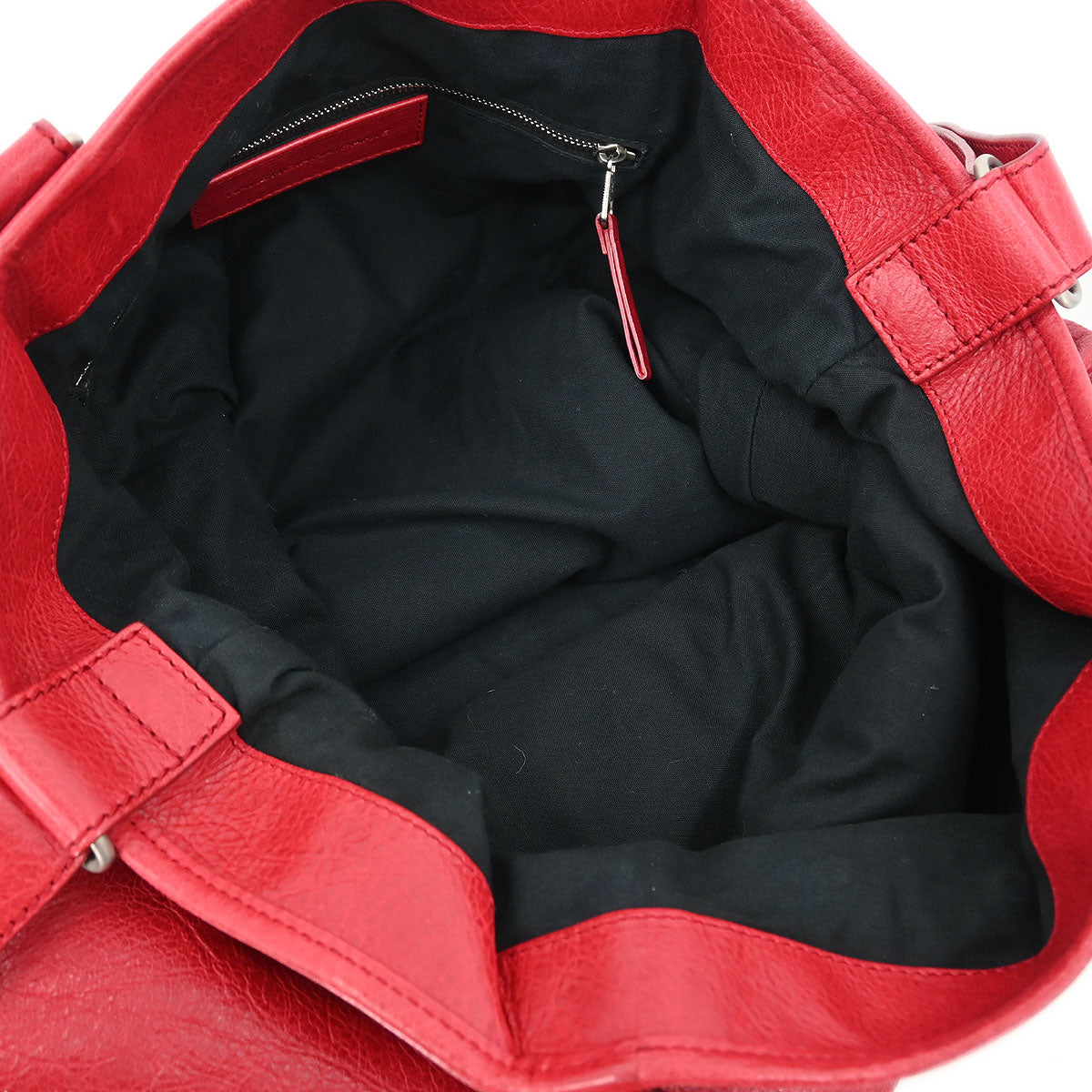 Balenciaga Red Lambskin Tote Bag