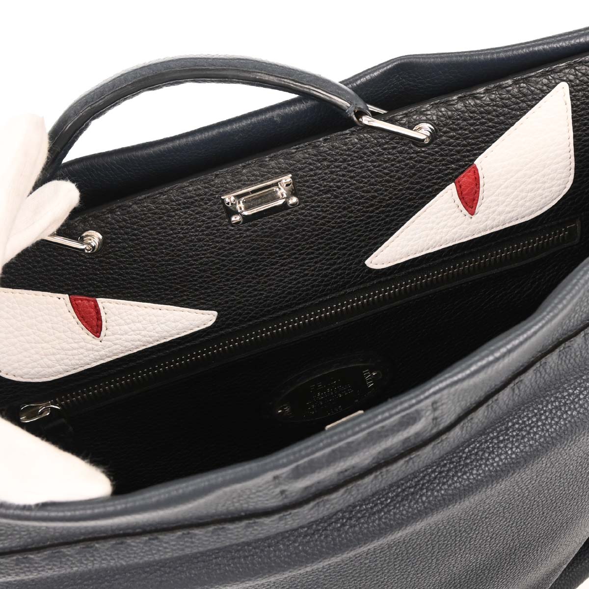 Fendi Navy Peekaboo Fit Monster 2way Shoulder Handbag