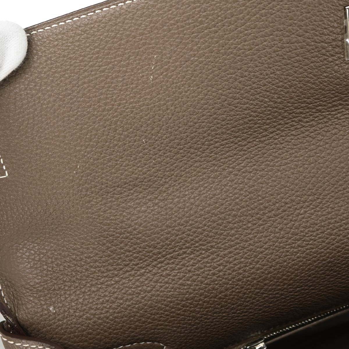 Hermes Etoupe Gray Togo Kelly 40 Retourne 2way Shoulder Handbag