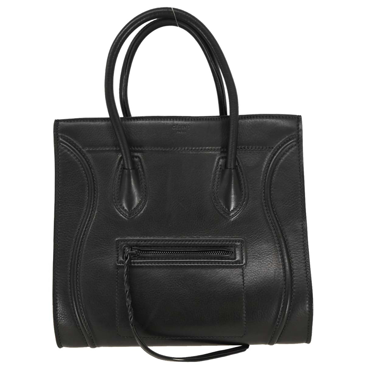 Celine Black Calfskin Phantom Luggage Tote Bag