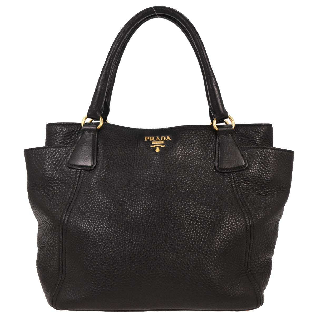 Prada Black Leather Tote Handbag