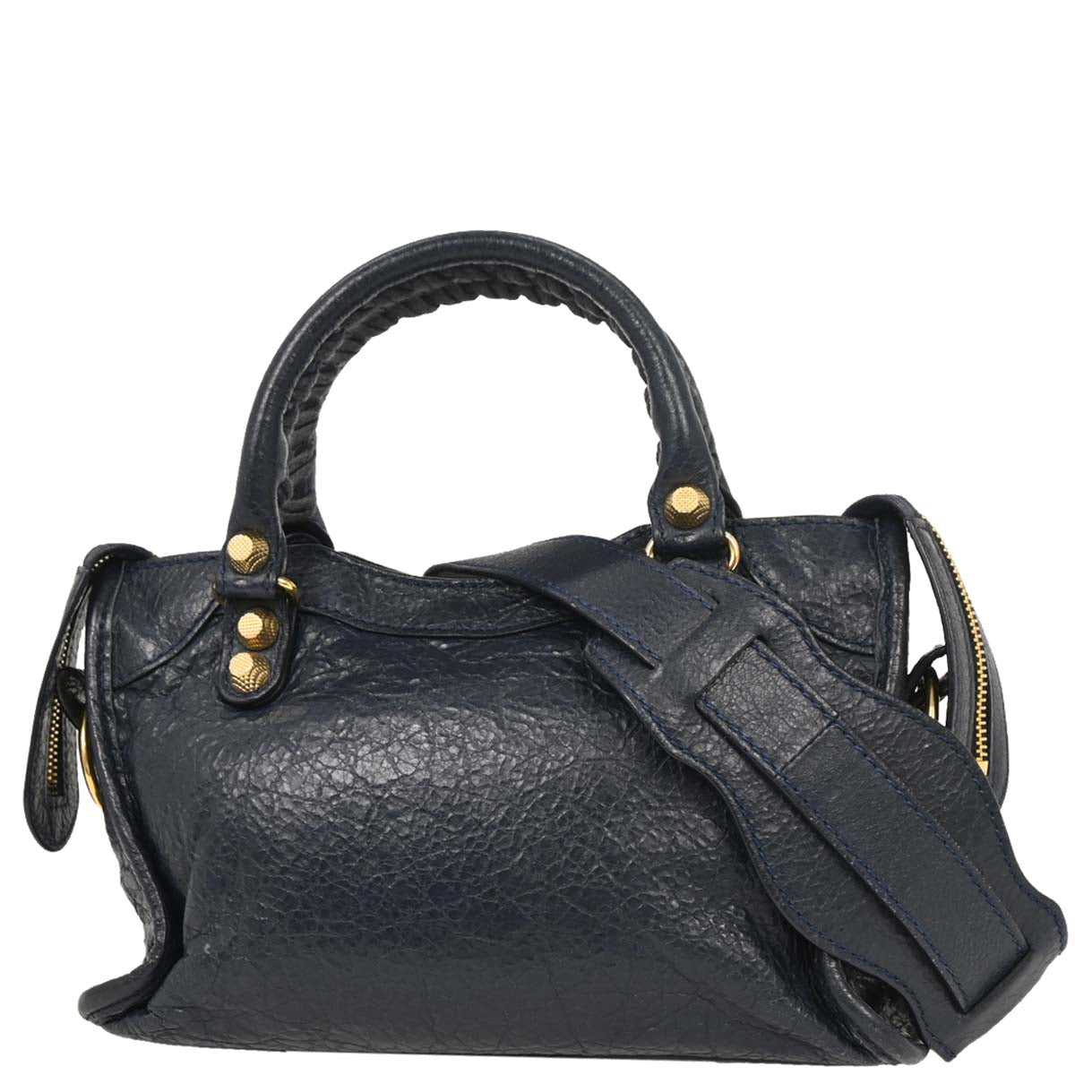 Balenciaga Navy Lambskin Mini City 2way Shoulder Handbag
