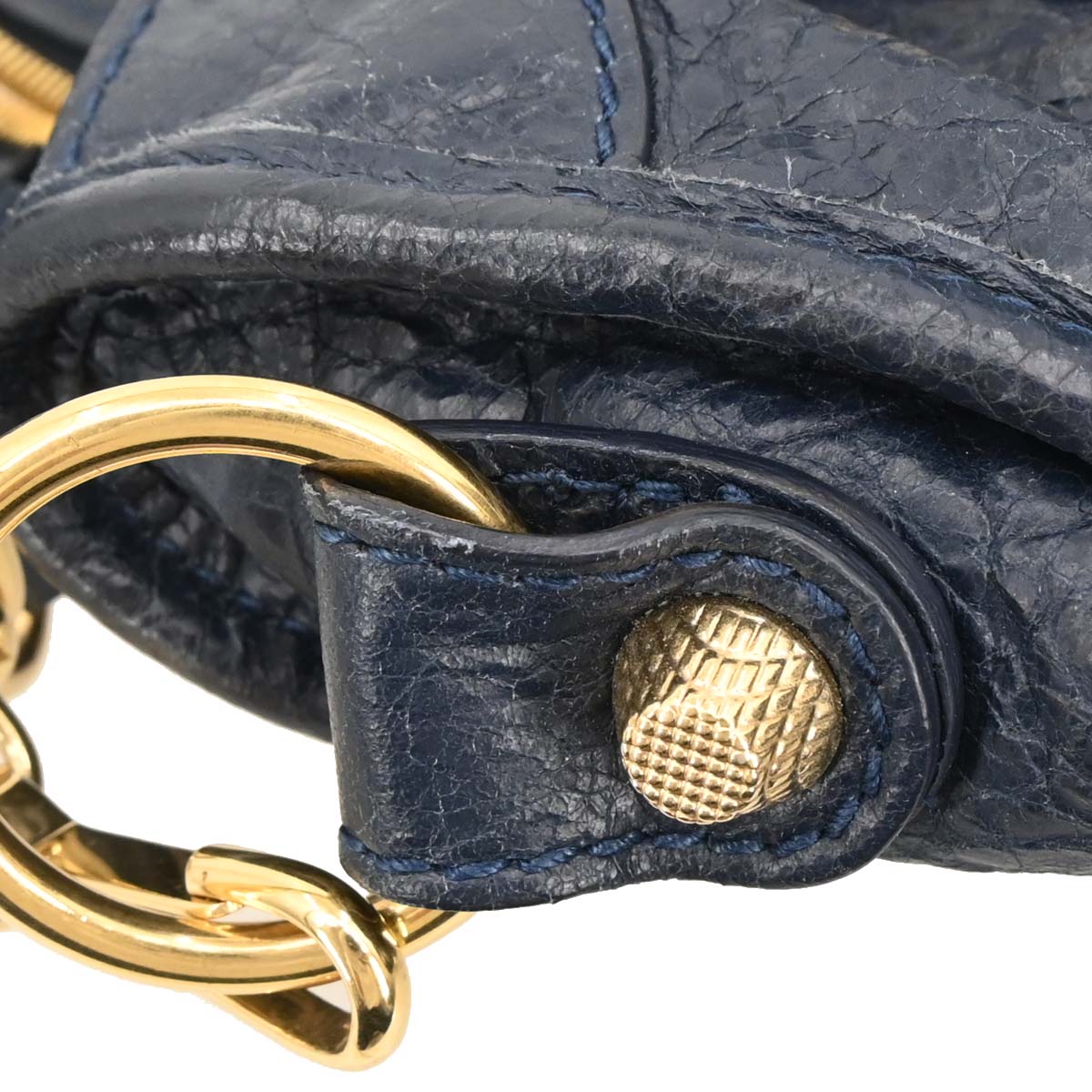 Balenciaga Navy Lambskin Mini City 2way Shoulder Handbag