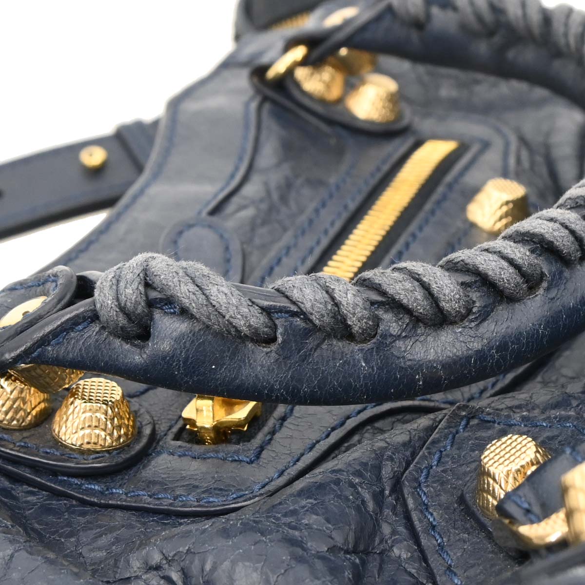 Balenciaga Navy Lambskin Mini City 2way Shoulder Handbag