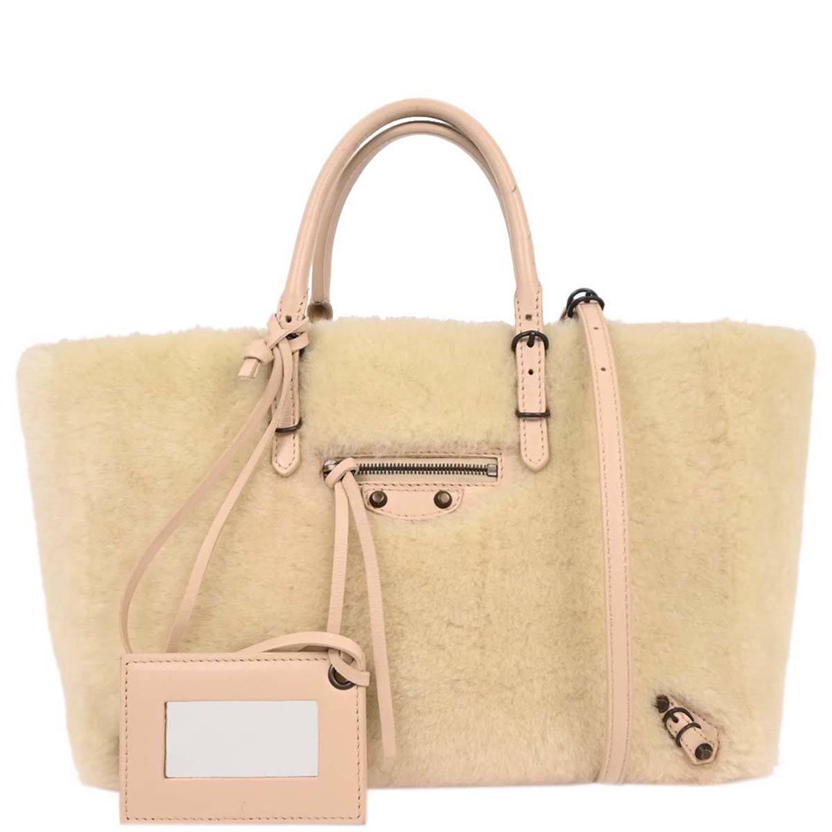 Balenciaga White Mouton Papier A6 2way Shoulder Handbag