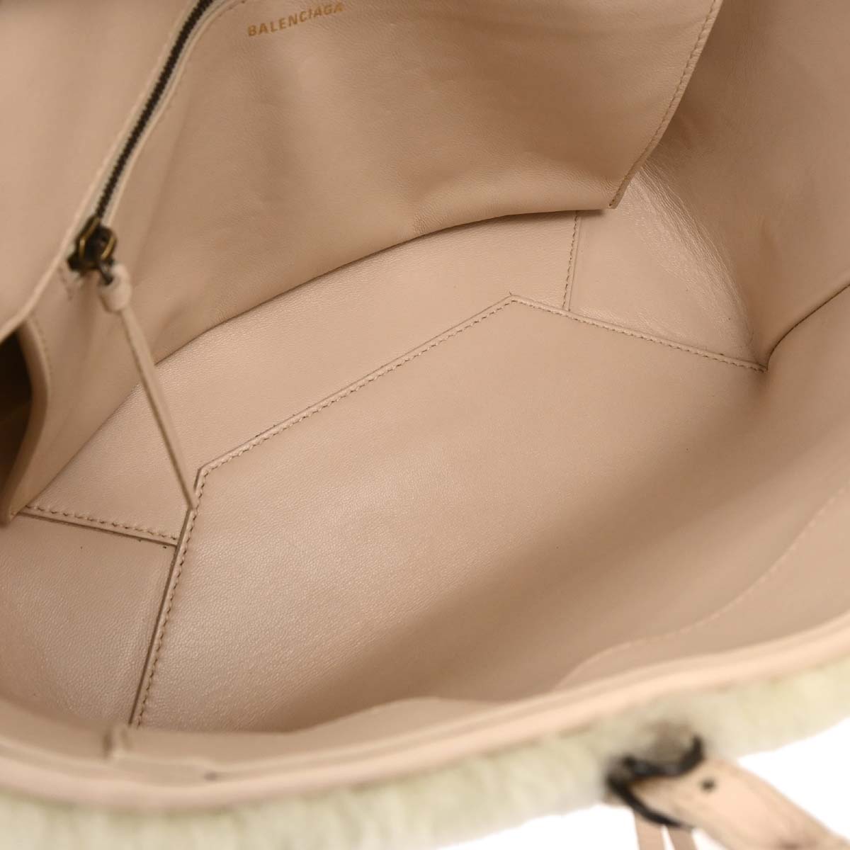 Balenciaga White Mouton Papier A6 2way Shoulder Handbag