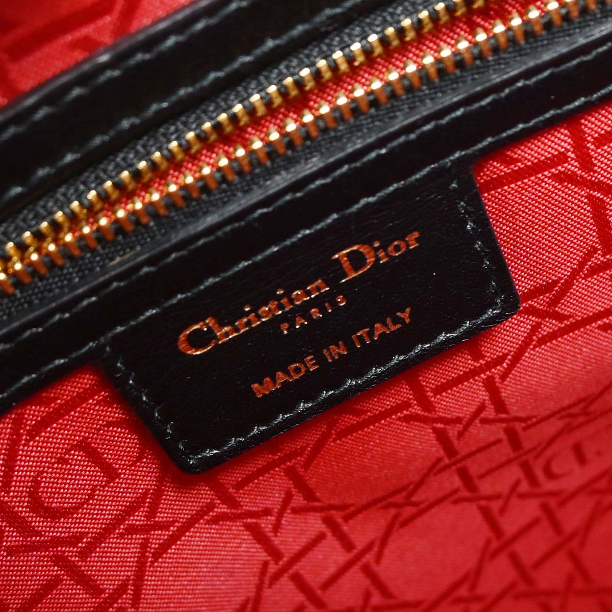 Christian Dior Black Lambskin Large Lady Dior Cannage 2way Shoulder Handbag