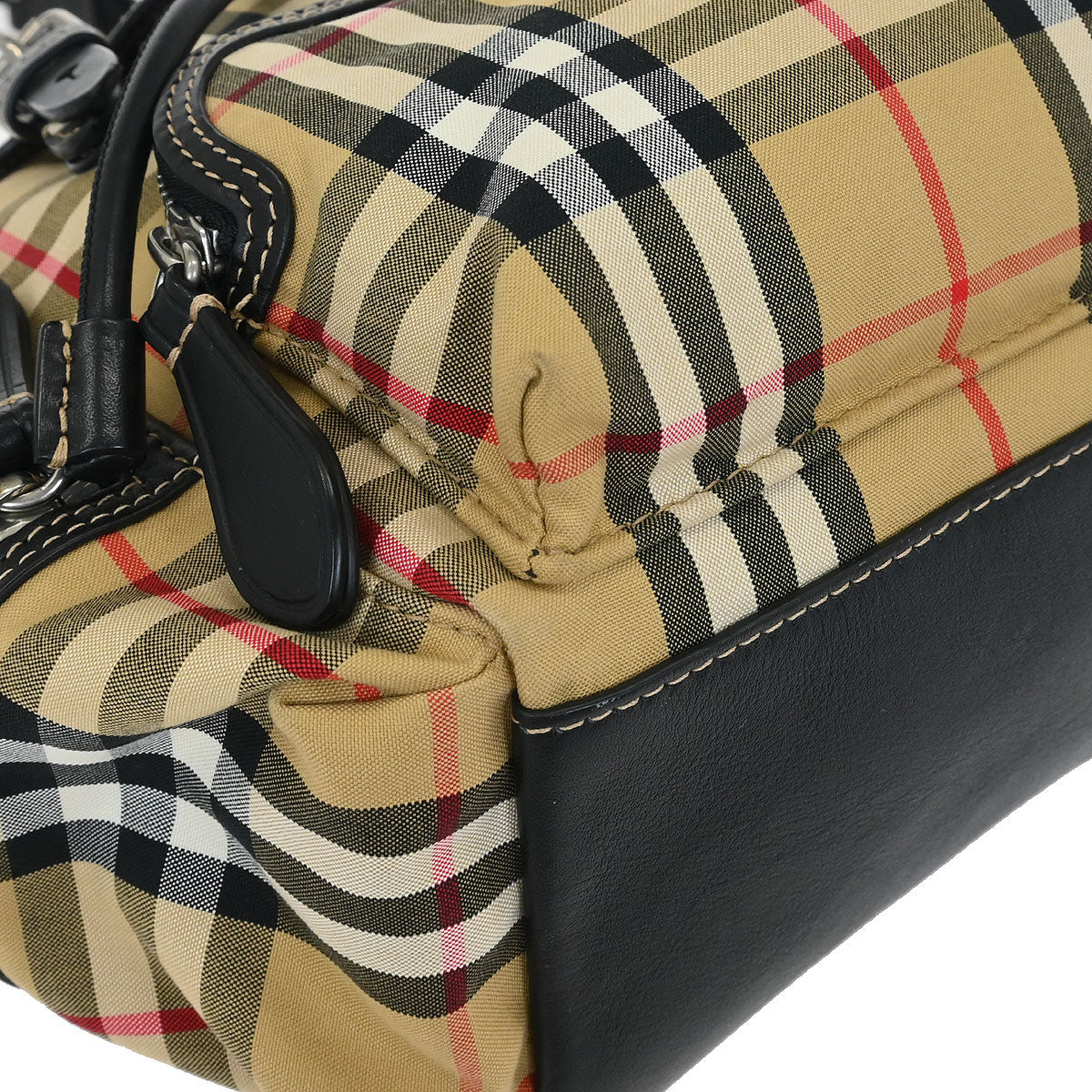 Burberry Beige Black Burberry Check Backpack