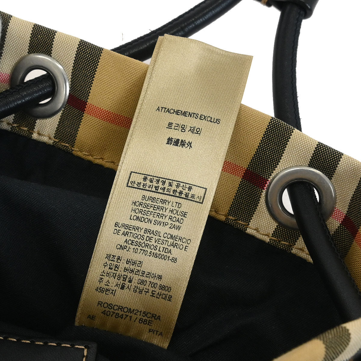 Burberry Beige Black Burberry Check Backpack