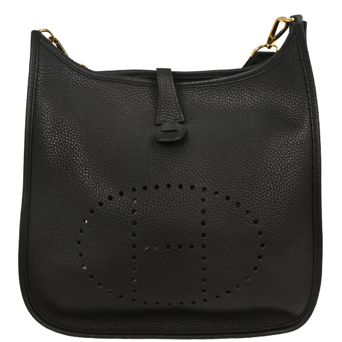 Hermes Black Taurillon Clemence Evelyne 3 29 PM Shoulder Bag