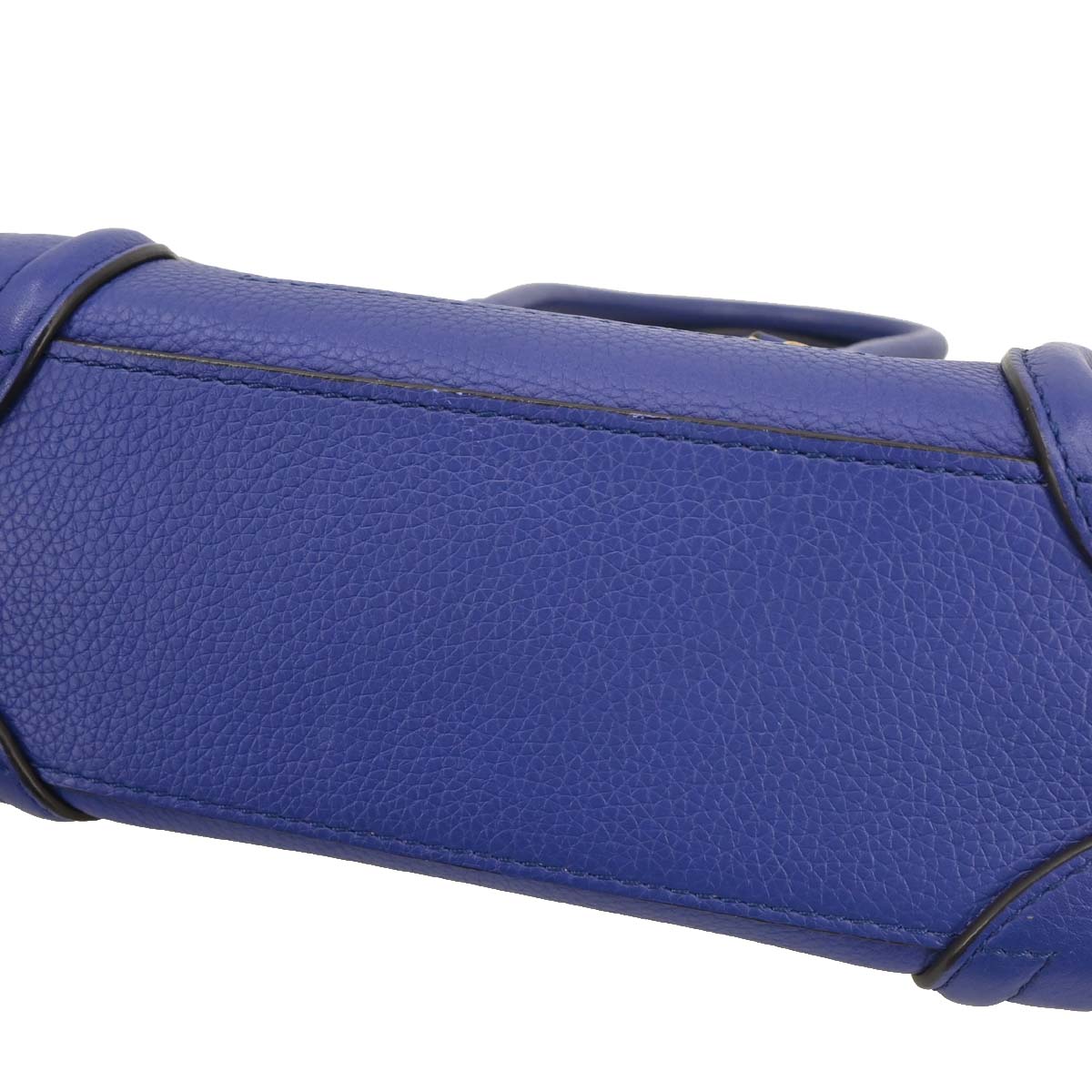 Celine Blue Leather Nano Luggage Tote Bag