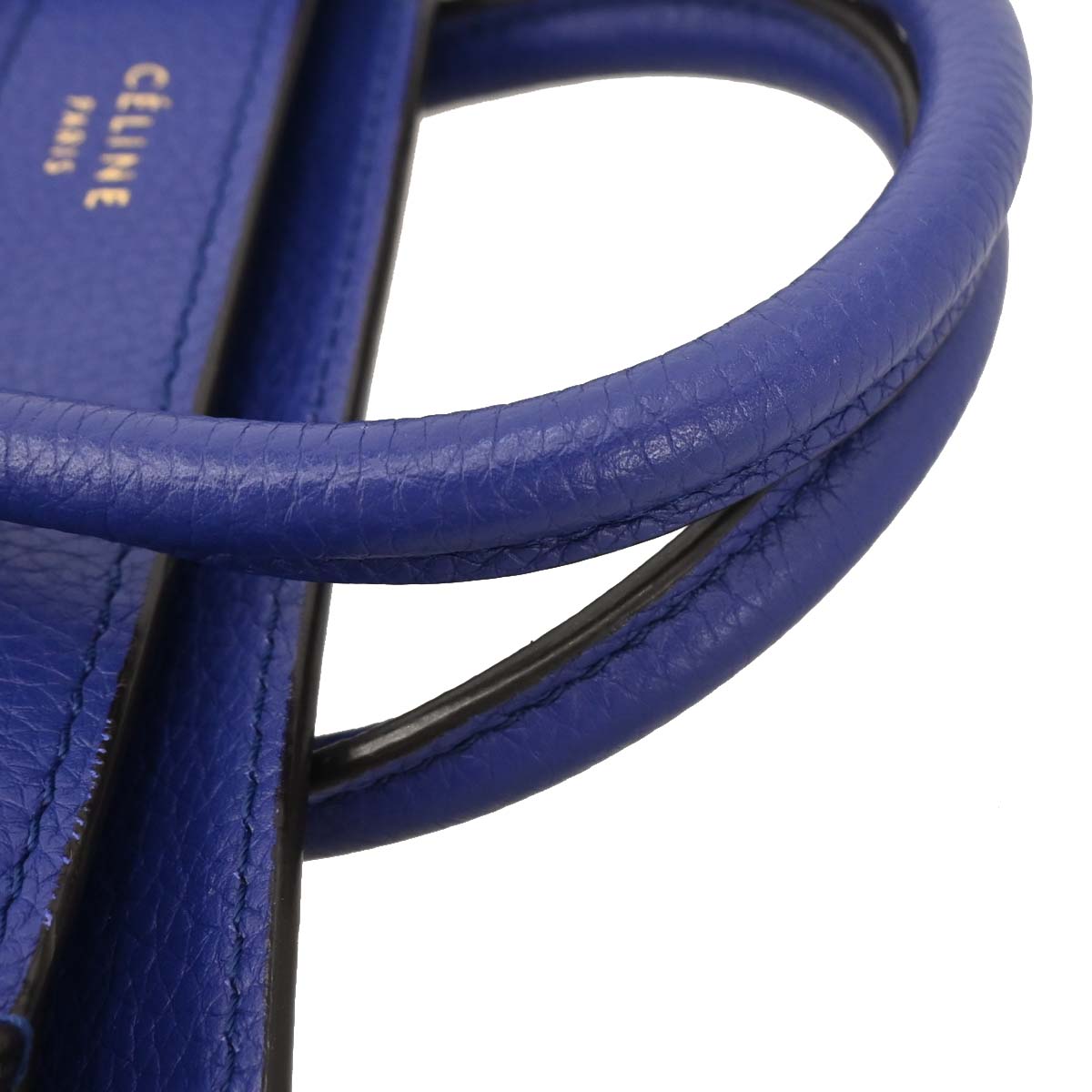 Celine Blue Leather Nano Luggage Tote Bag