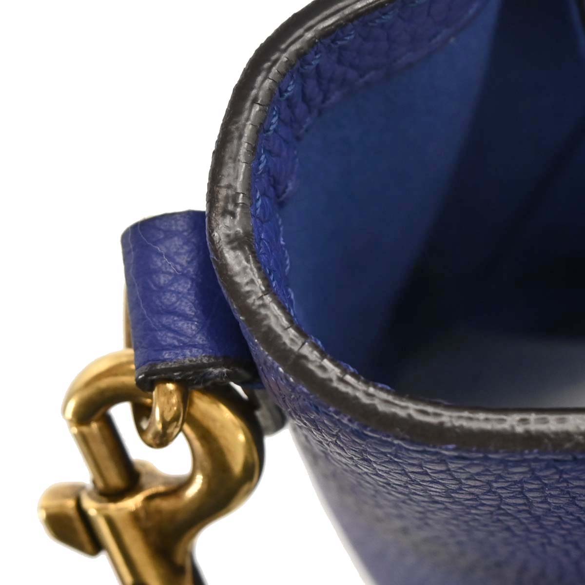 Celine Blue Leather Nano Luggage Tote Bag