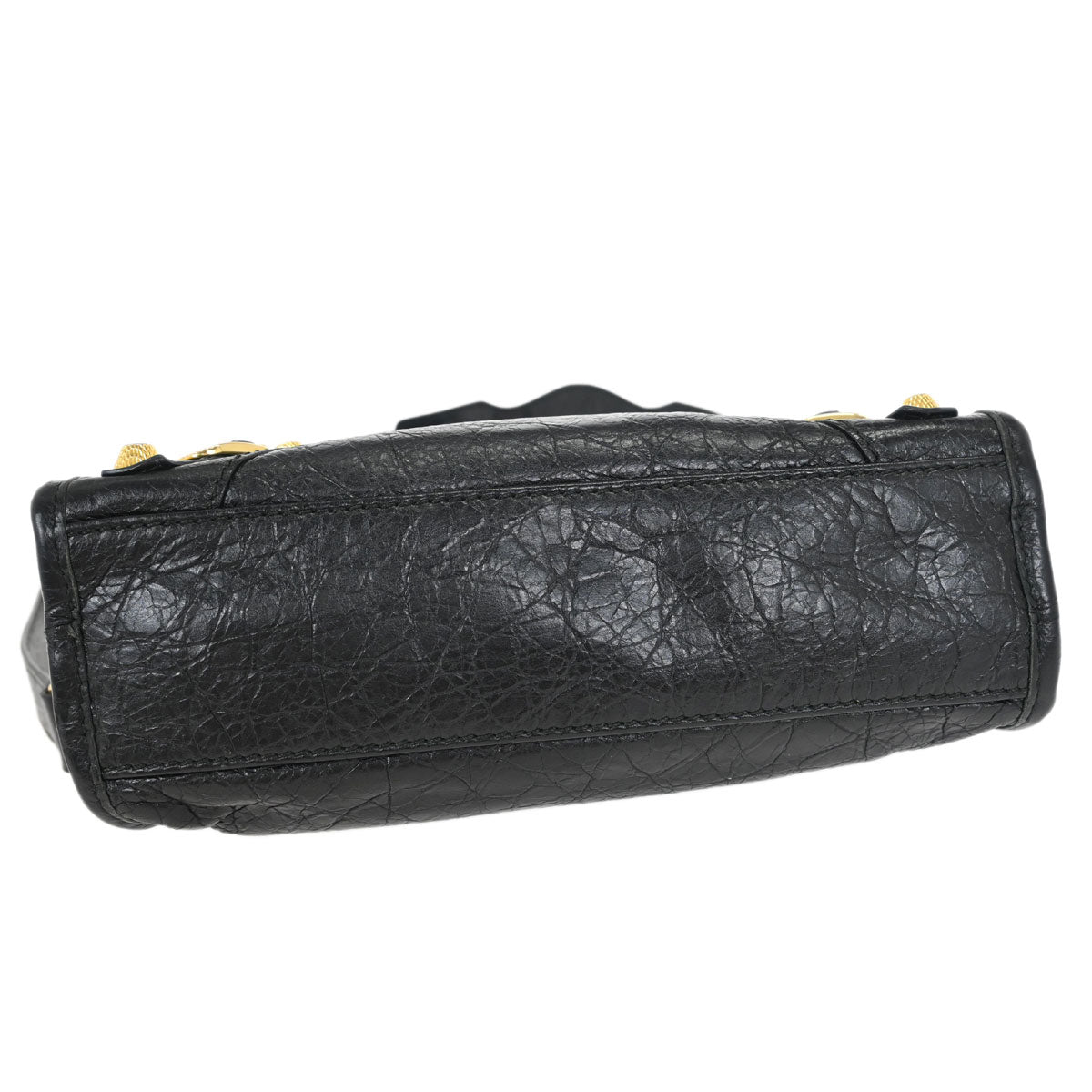 Balenciaga Black Lambskin Mini City 2way Shoulder Handbag