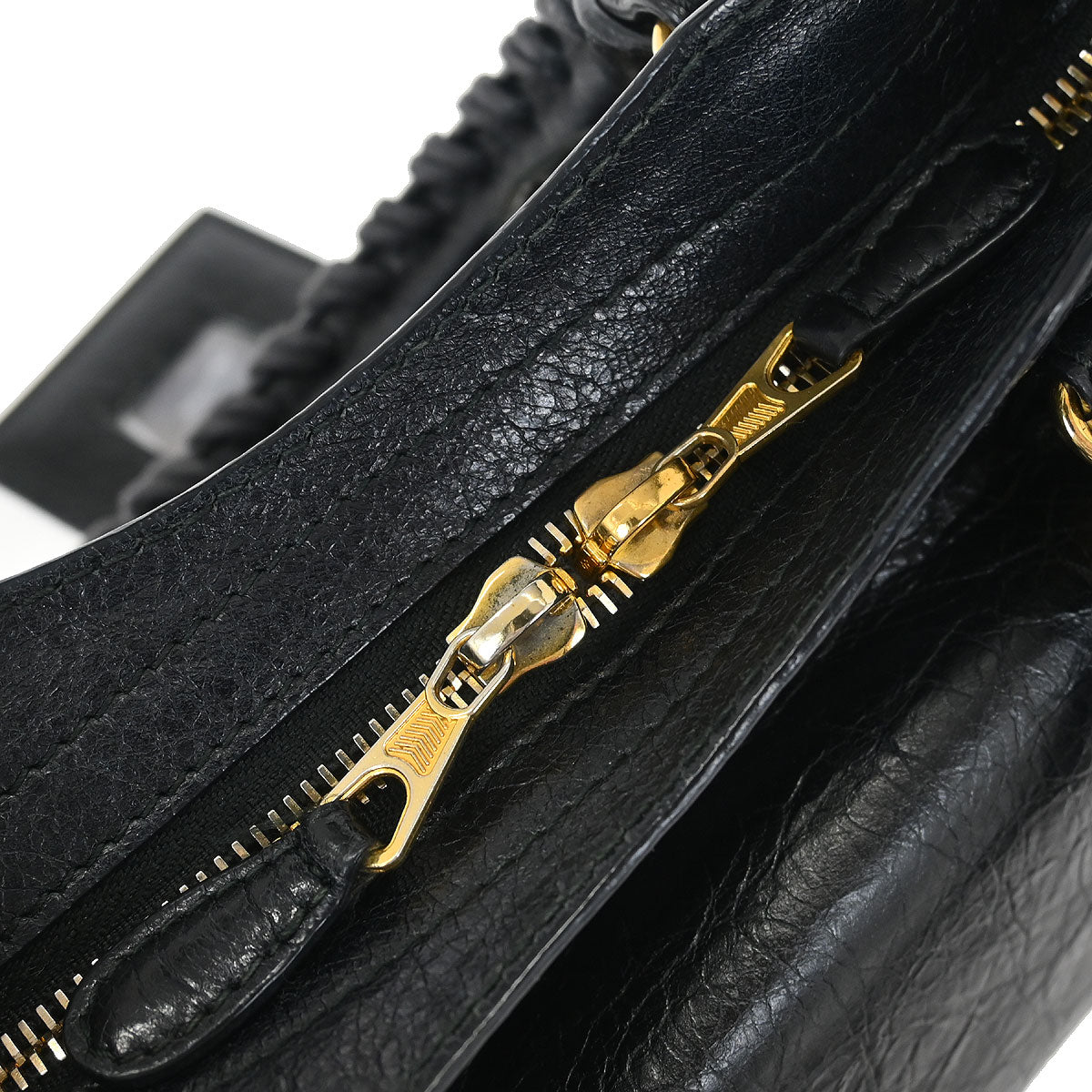 Balenciaga Black Lambskin Mini City 2way Shoulder Handbag