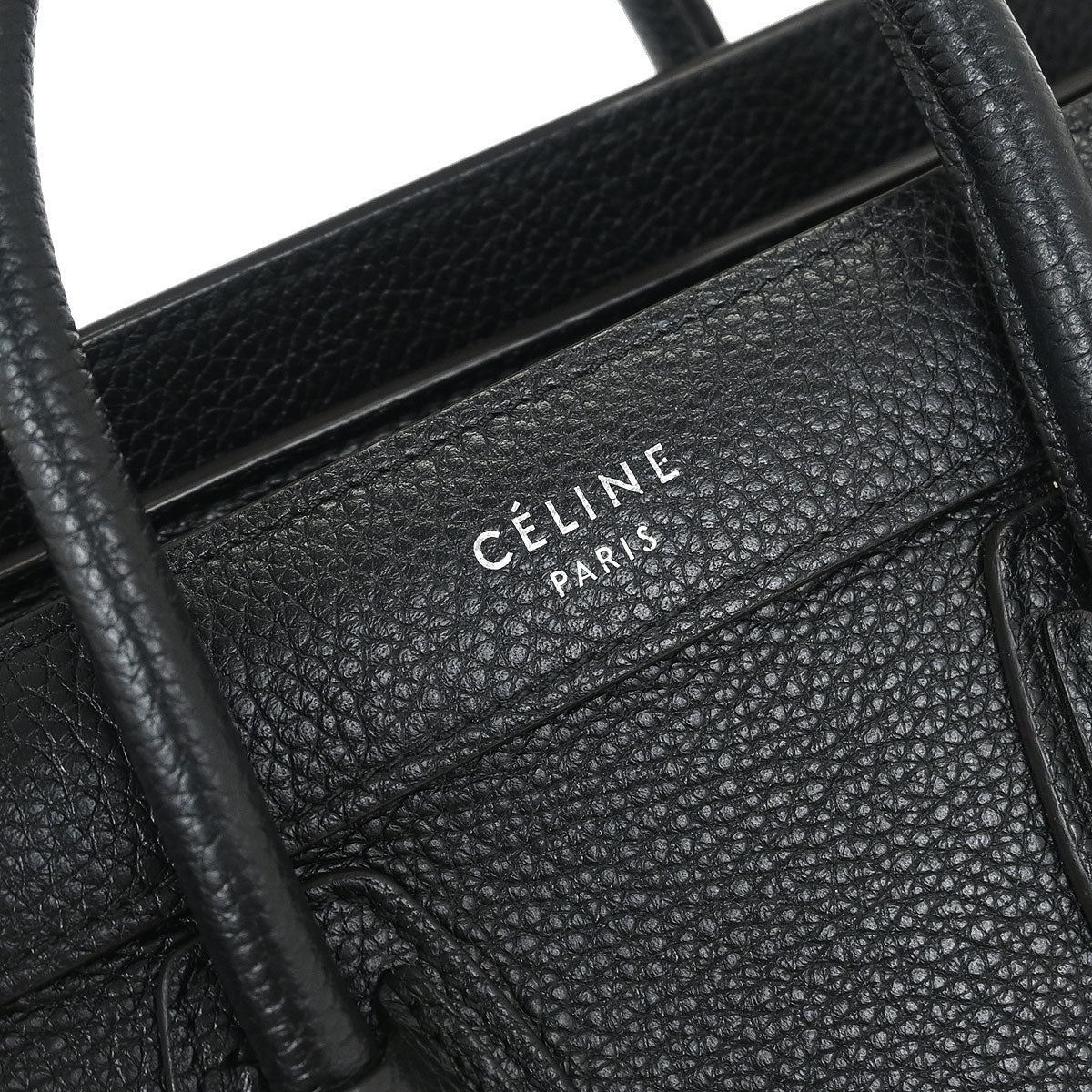 Celine Black Calfskin Nano Luggage Tote Bag