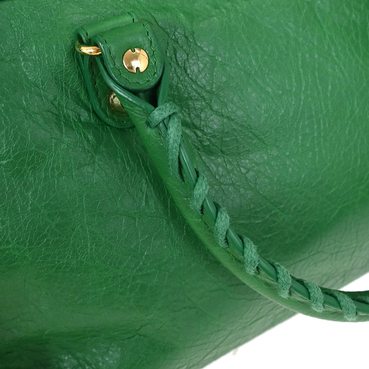 Balenciaga Green Lambskin City Small Handbag