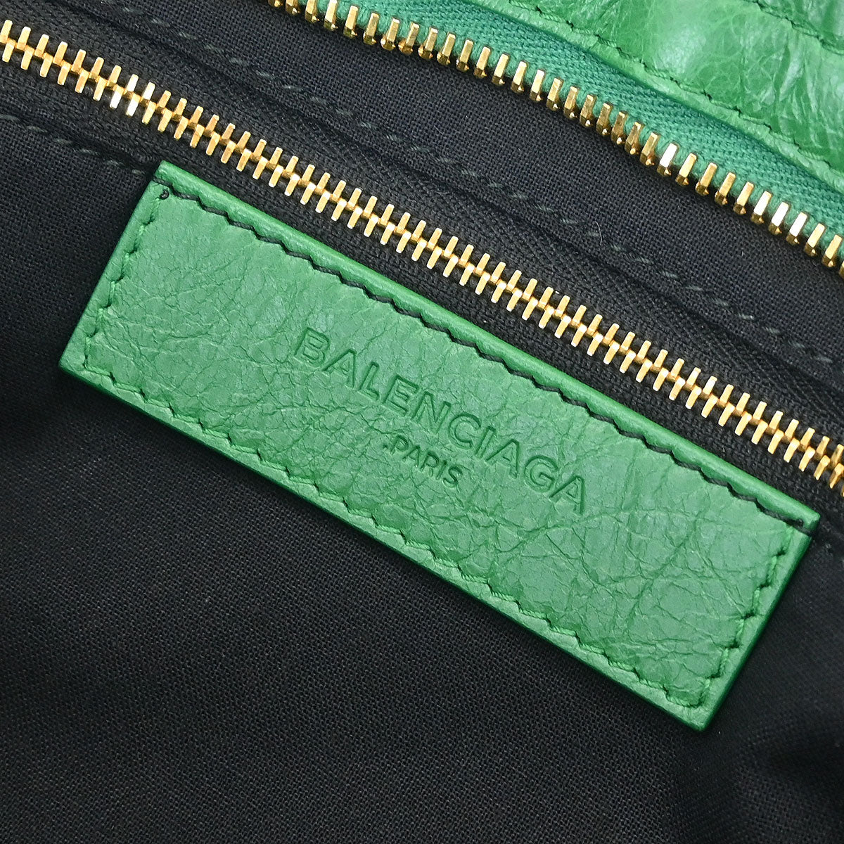 Balenciaga Green Lambskin City Small Handbag