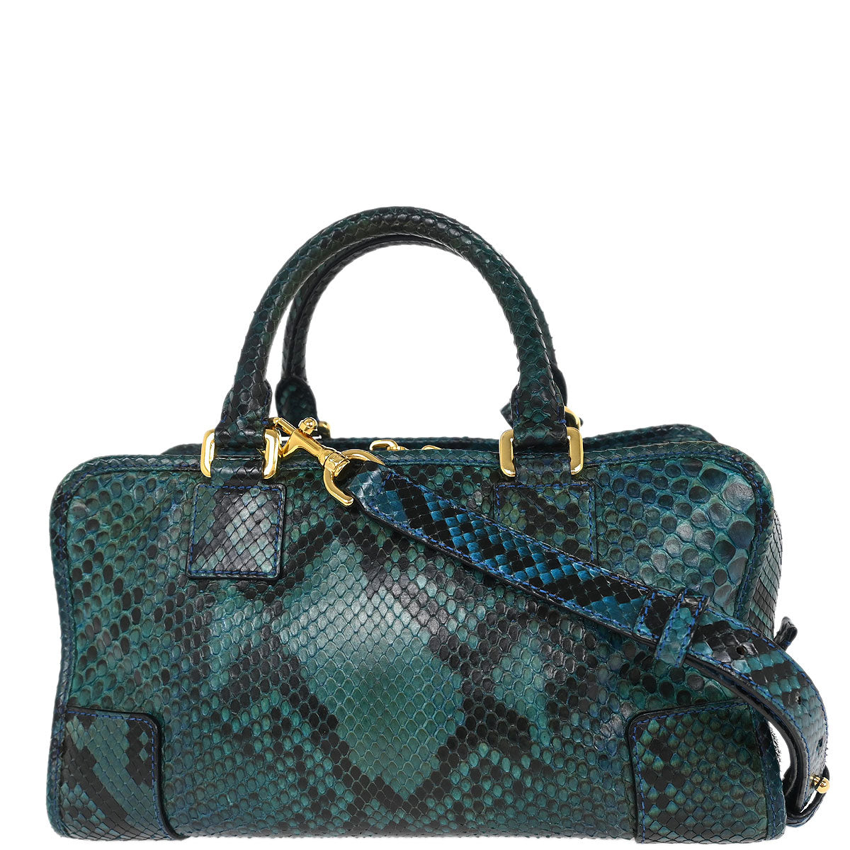 Loewe * Green Python Amazona 28 Handbag