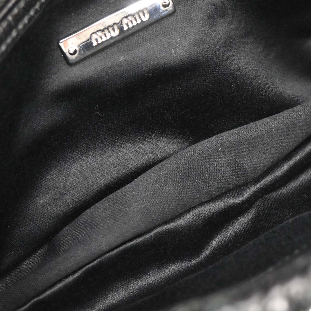 Miu Miu Black Lambskin Nappa Crystal Handbag