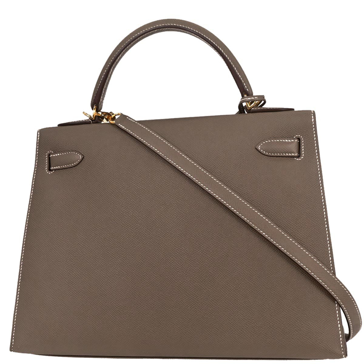 Hermes Etoupe Gray Epsom Kelly 32 Sellier 2way Shoulder Handbag