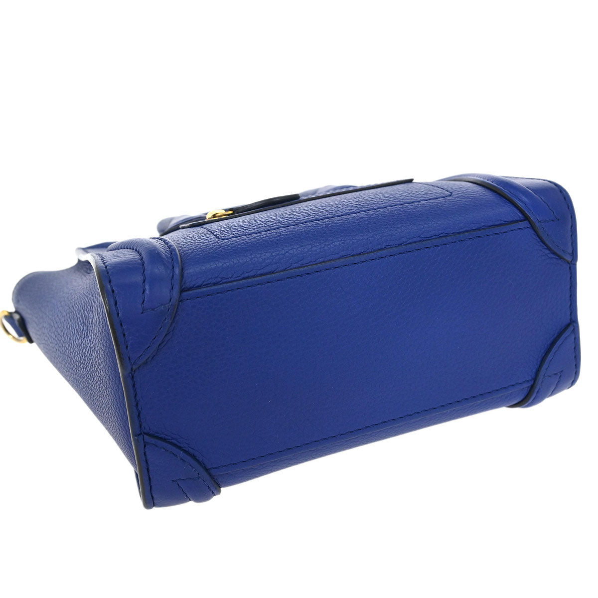 Celine Blue Leather Nano Luggage Tote Bag