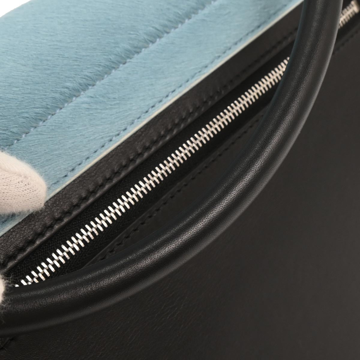 Celine * Pony Hair Tricolor Trapeze 2way Shoulder Handbag