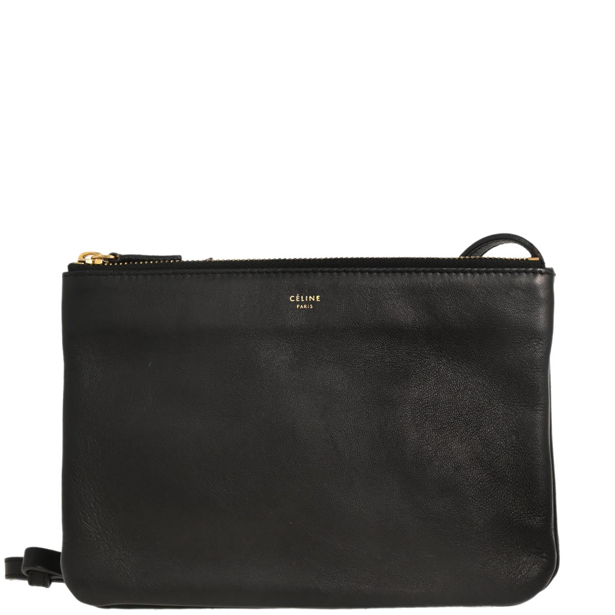 Celine Black Leather Trio Shoulder Bag