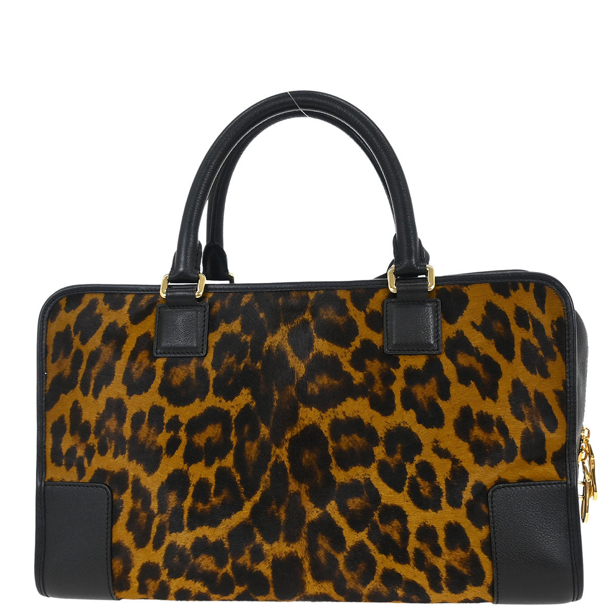 Loewe * Pony Hair Brown Leopard Amazona 36 Handbag