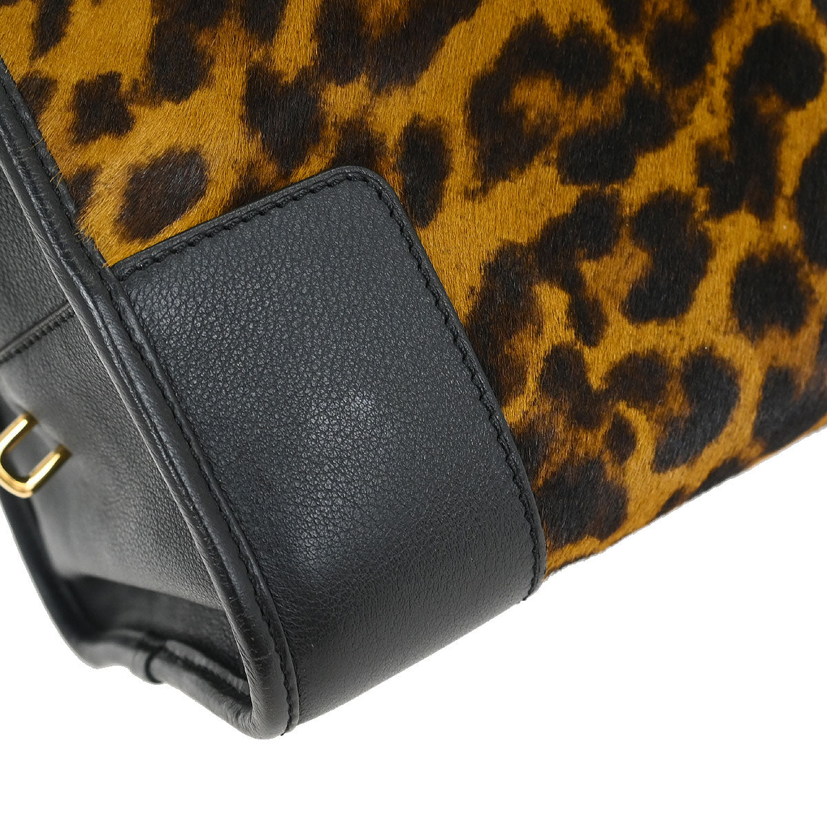 Loewe * Pony Hair Brown Leopard Amazona 36 Handbag