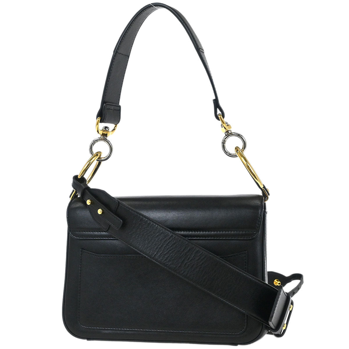 Chloe Black Leather C 2way Shoulder Handbag