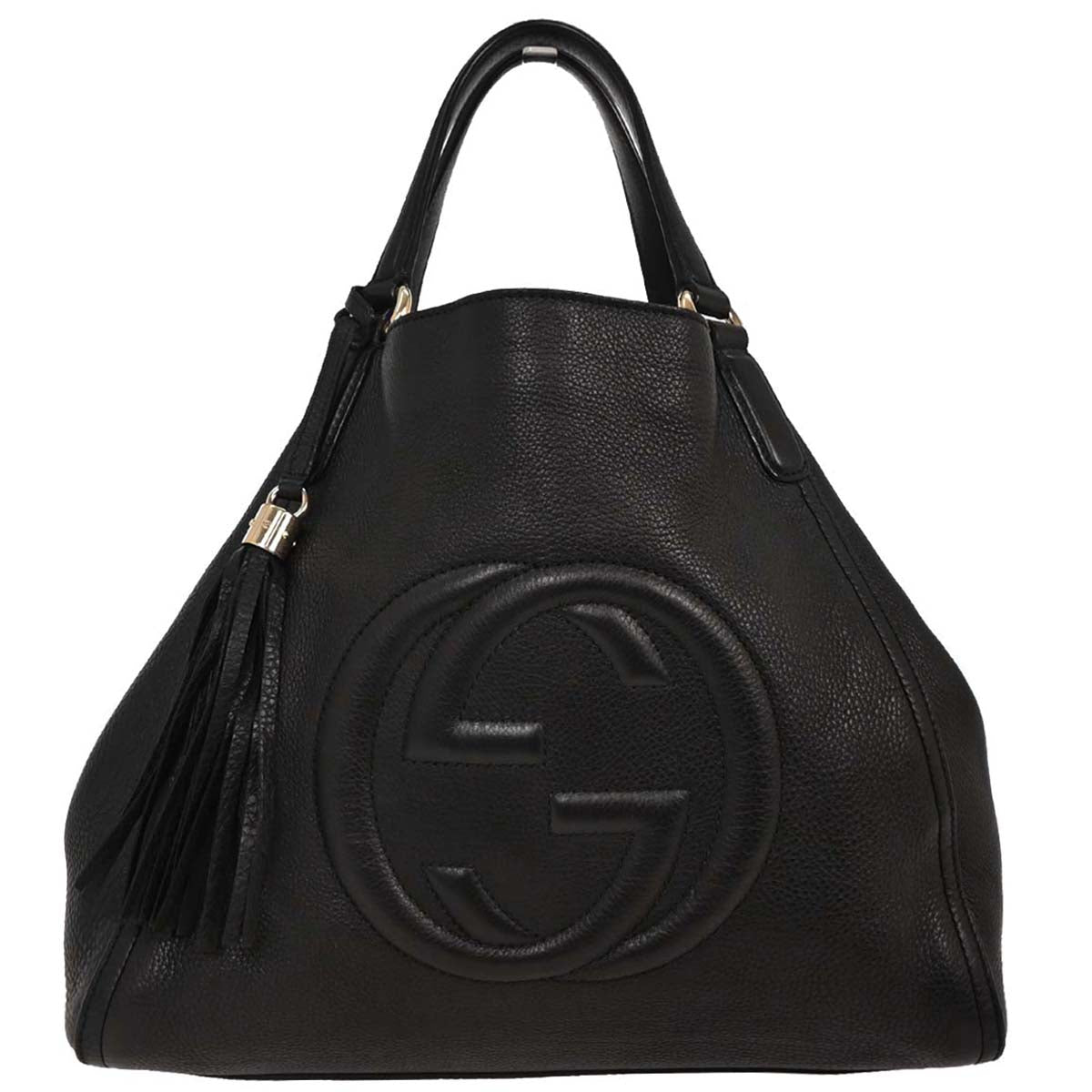 Gucci Black Grained Calfskin Soho Tote Handbag