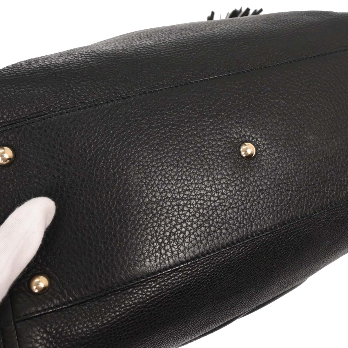 Gucci Black Grained Calfskin Soho Tote Handbag