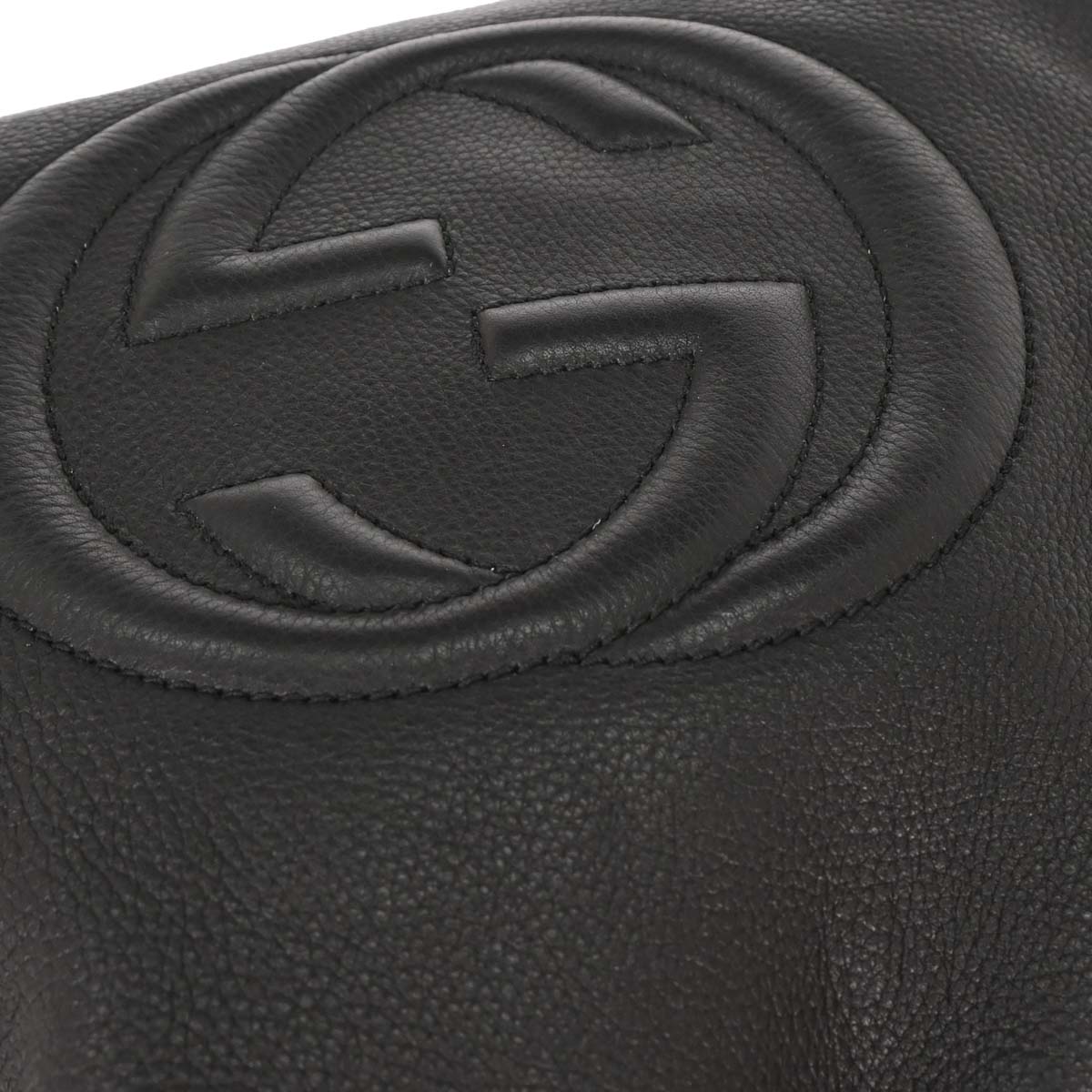 Gucci Black Grained Calfskin Soho Tote Handbag