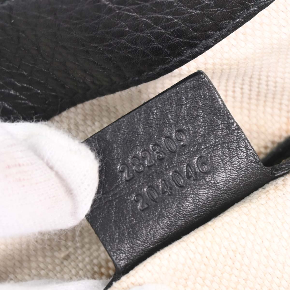 Gucci Black Grained Calfskin Soho Tote Handbag