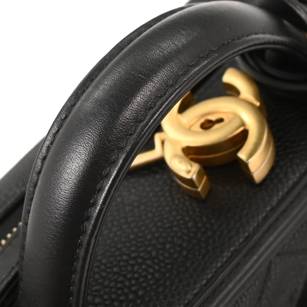 Chanel 2017-2018 Black Caviar CC Filigree 2way Vanity Shoulder Handbag