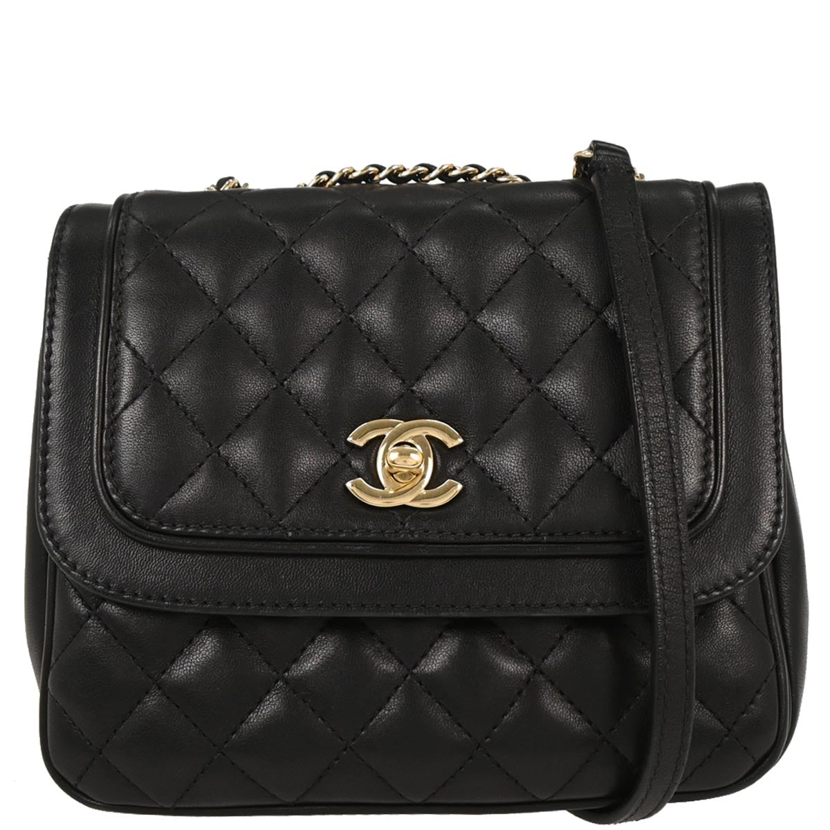 Chanel 2018-2019 Black Lambskin Shoulder Bag