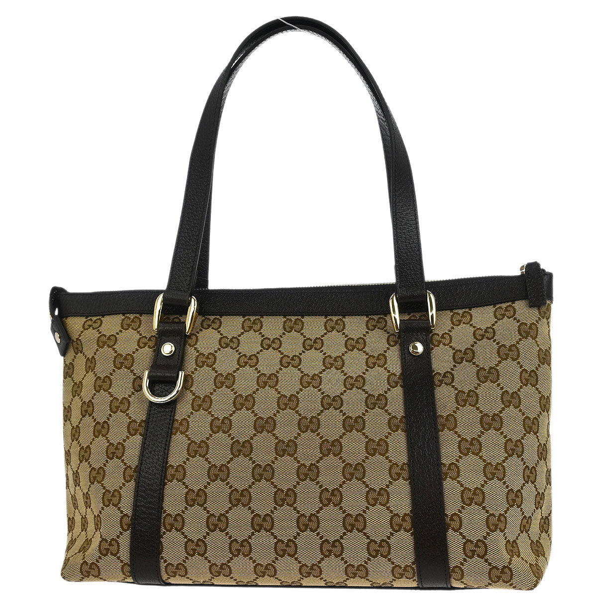 Gucci Beige Canvas GG Abbey D Ring Tote Handbag