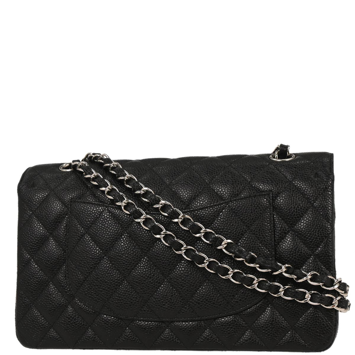 Chanel 2012 Black Caviar Medium Classic Double Flap Shoulder Bag