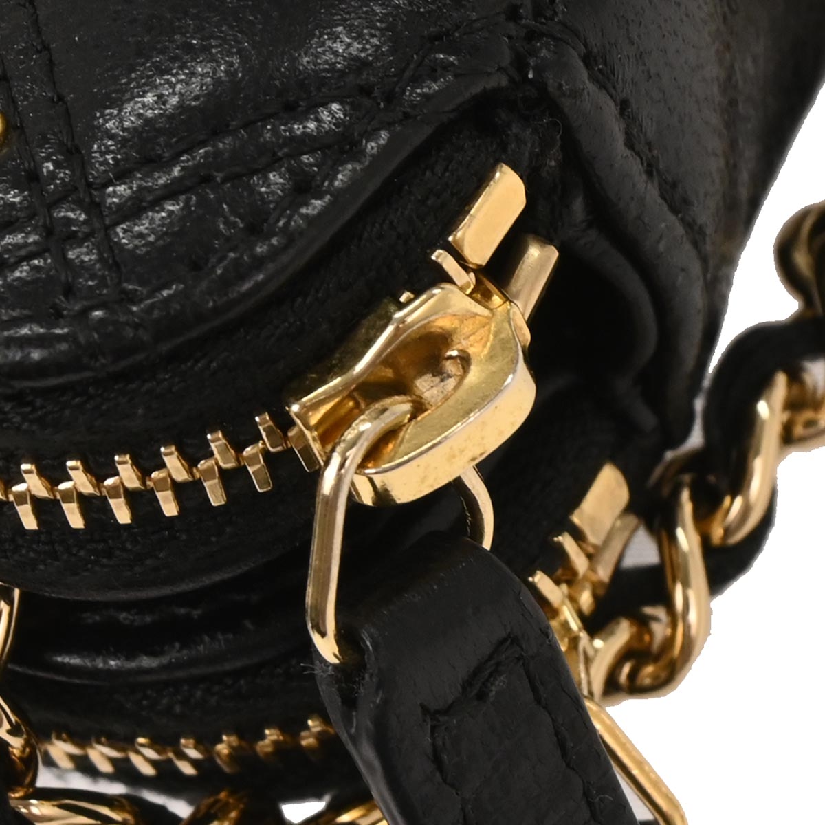 Chanel 2018-2019 Black Lambskin Studded WOC Wallet on Chain Shoulder Bag